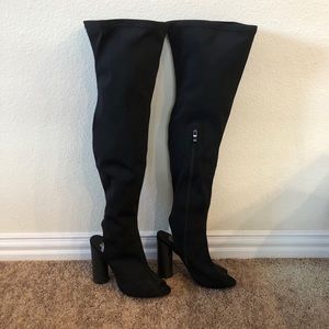 Black Thigh High Boots